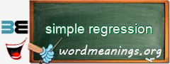 WordMeaning blackboard for simple regression